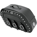 Picture of SADDLEMEN, S4 RIGID-MOUNT SPECIFIC-FITQUICK-DISCONNECT SADDLEBAGS WITH INTEGRATED LED MARKER LIGHTS, DESPERADO W/ LED SILVER BEZEL For 96-13 Dyna Glide (except 10-13 FXDWG, 12-13 FLD, 13 FXDB) (18” L x 7” W x 13” H), Part# 3501-0679