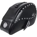 Picture of SADDLEMEN, RIGID-MOUNT SPECIFIC-FIT TEARDROP SADDLEBAGS WITH INTEGRATED LED MARKER LIGHTS, SILVER BEZEL For 94-13 XL, Part# 3501-0687