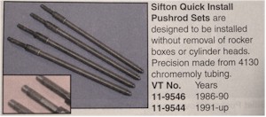 'HASSLE-FREE' ADJUSTABLE PUSHRODS BY SIFTON